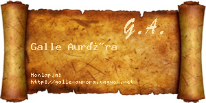 Galle Auróra névjegykártya